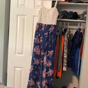 Floral maxi romper dress